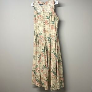 Vintage Donna Morgan for Maggie sleeveless floral dress size 12